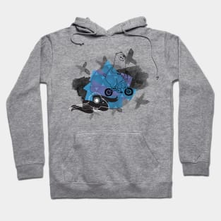 Bear and raven abstract collage Hoodie